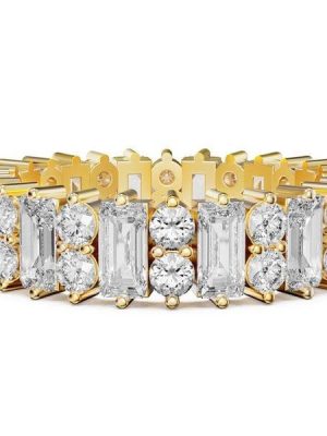 Baguette and Round Cut Eternity Wedding Band for Women in 925 Sterling Silver, 2.94 CT. TW.