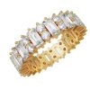 Baguette and Round Cut Eternity Wedding Band for Women in 925 Sterling Silver, 2.94 CT. TW.