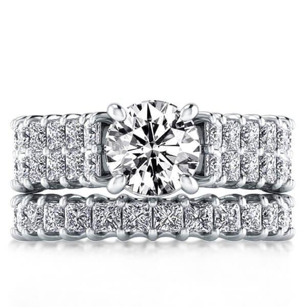 Princess Cut Wedding Band - 925 Sterling Silver Ring Enhancer