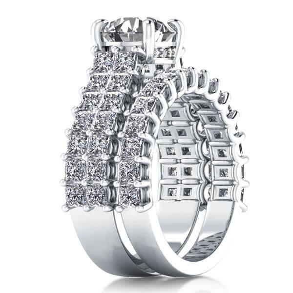 Princess Cut Wedding Band - 925 Sterling Silver Ring Enhancer
