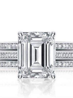 Vintage Style White Sapphire 3-Piece Wedding Ring Set - Sterling Silver