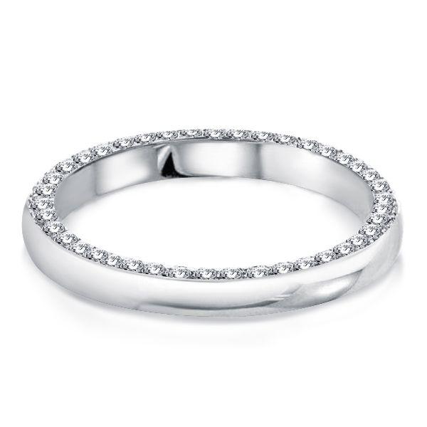 Eternity White Sapphire Wedding Band - Sterling Silver Round Cut