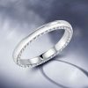 Eternity White Sapphire Wedding Band - Sterling Silver Round Cut