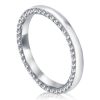 Eternity White Sapphire Wedding Band - Sterling Silver Round Cut
