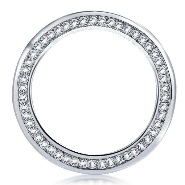 Eternity White Sapphire Wedding Band - Sterling Silver Round Cut
