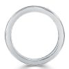 Round Cut White & Blue Sapphire Wedding Band in 925 Sterling Silver