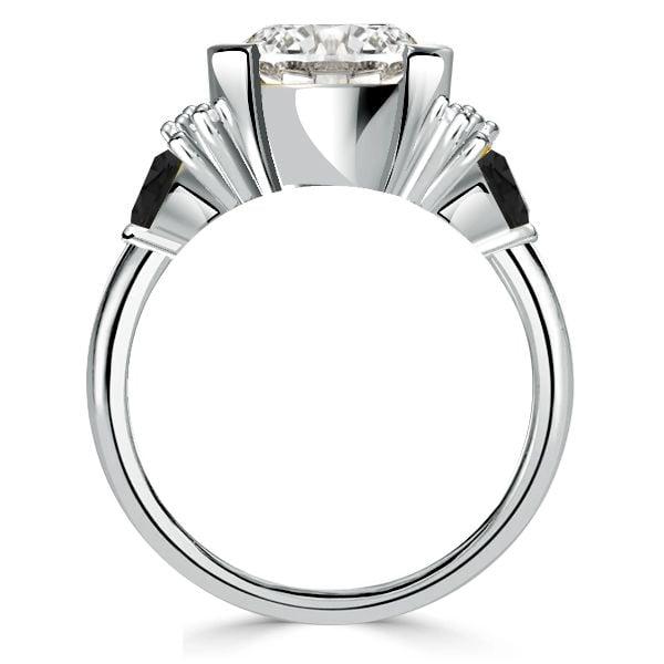 Round Cut Half Bezel Engagement Ring for Women in Sterling Silver