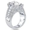 Oval Halo Created White Sapphire Engagement Ring in Rhodium Plated Sterling Silver