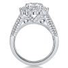 Oval Halo Created White Sapphire Engagement Ring in Rhodium Plated Sterling Silver