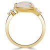 Pear Cut Opal Engagement Ring - 18K Gold Plated Sterling Silver Promise Ring
