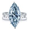 Marquise Cut Blue Sapphire Three Stone Bridal Set in Sterling Silver