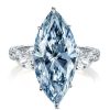 Marquise Cut Blue Sapphire Three Stone Bridal Set in Sterling Silver