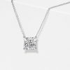 Princess Cut Solitaire Pendant Necklace - 925 Sterling Silver - 2.00 CT. TW