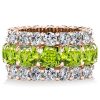 6.25 CTW Peridot Cushion Cut Eternity Wedding Band for Women in Sterling Silver