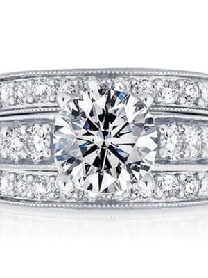 Classic Pave White Sapphire 3-Piece Sterling Silver Wedding Set