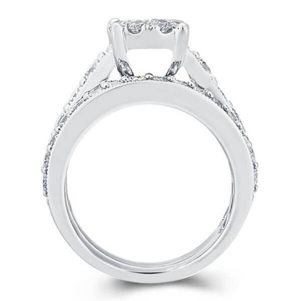 Classic Pave White Sapphire 3-Piece Sterling Silver Wedding Set