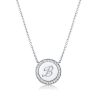 Personalized Sterling Silver Circle Initial Necklace - Engraved Pendant for Women