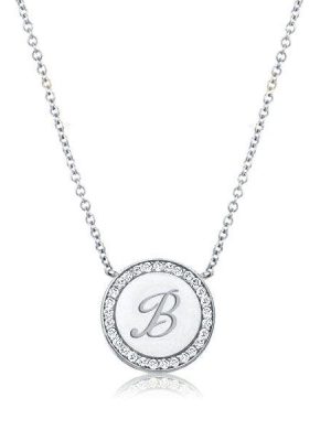 Personalized Sterling Silver Circle Initial Necklace - Engraved Pendant for Women