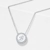 Personalized Sterling Silver Circle Initial Necklace - Engraved Pendant for Women