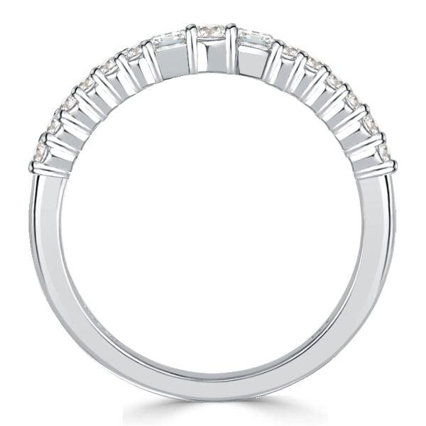 Sterling Silver Ring Enhancer with Baguette and Round Cut Stones (0.62 CT. TW.)