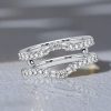 Sterling Silver Ring Enhancer with Baguette and Round Cut Stones (0.62 CT. TW.)