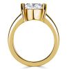 Cushion Cut Solitaire Engagement Ring - Half Bezel Setting in Sterling Silver
