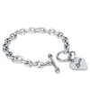 Personalized Sterling Silver Name Charm Bracelet - Custom Engraved