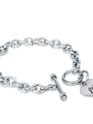 Personalized Sterling Silver Name Charm Bracelet - Custom Engraved