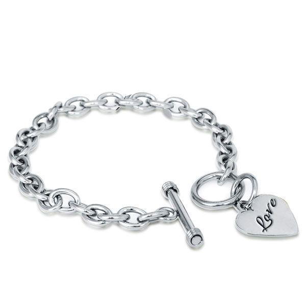 Personalized Sterling Silver Name Charm Bracelet - Custom Engraved
