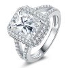 Sapphire & Sterling Silver Split Shank Wedding Ring - 3 Carat