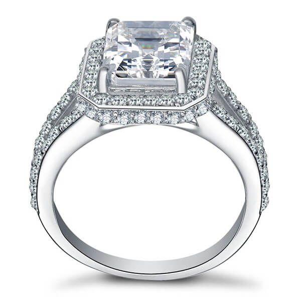 Sapphire & Sterling Silver Split Shank Wedding Ring - 3 Carat