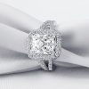 Sapphire & Sterling Silver Split Shank Wedding Ring - 3 Carat
