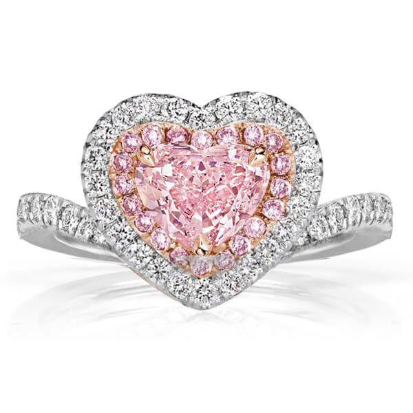 Halo Heart Cut Bridal Set - Two Tone Sterling Silver Wedding Ring Set