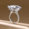 Cushion Cut Double Prong Solitaire Engagement Ring in Sterling Silver