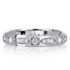 Vintage Two Tone Single Round Wedding Band for Women in Sterling Silver