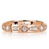 Vintage Two Tone Single Round Wedding Band for Women in Sterling Silver