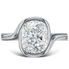 Cushion Cut Solitaire Engagement Ring - 4.0 CT TW - 925 Sterling Silver