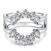 Sunflower Design Round Cut Guard Bridal Jewelry Set in 925 Sterling Silver