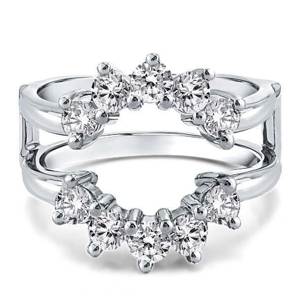 Sunflower Design Round Cut Guard Bridal Jewelry Set in 925 Sterling Silver