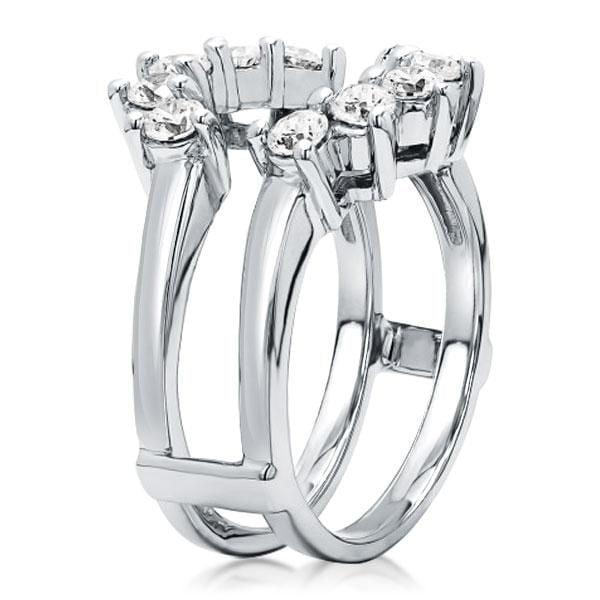 Sunflower Design Round Cut Guard Bridal Jewelry Set in 925 Sterling Silver