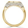 Personalized Initial Signet Ring for Women - Pave Setting, 18K Gold Plated Sterling Silver