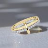 Two-Tone 2-Stack Round Cut Engagement Ring in Sterling Silver (0.63 CT. TW.)