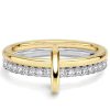 Two-Tone 2-Stack Round Cut Engagement Ring in Sterling Silver (0.63 CT. TW.)