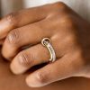 Two-Tone 2-Stack Round Cut Engagement Ring in Sterling Silver (0.63 CT. TW.)