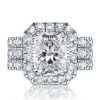 Classic Halo Created White Sapphire 3-Piece Platinum Bridal Set in Sterling Silver