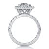 Classic Halo Created White Sapphire 3-Piece Platinum Bridal Set in Sterling Silver