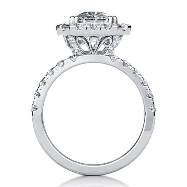 Classic Halo Created White Sapphire 3-Piece Platinum Bridal Set in Sterling Silver
