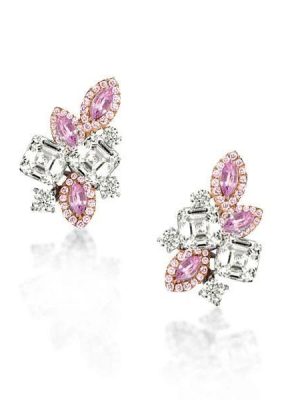 Pink Sapphire Marquise Earrings - Sterling Silver, 2.00 CT