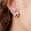 Pink Sapphire Marquise Earrings - Sterling Silver, 2.00 CT