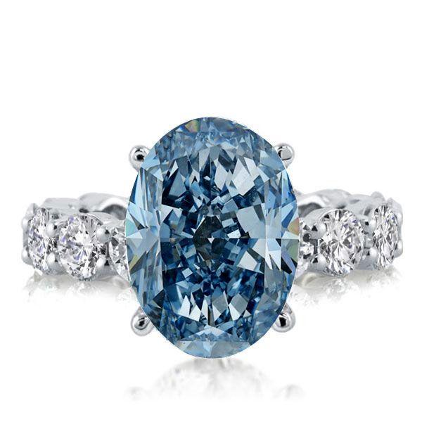 Oval Blue Sapphire Engagement Ring - 925 Sterling Silver Promise Ring